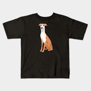 Red & White Whippet Dog Kids T-Shirt